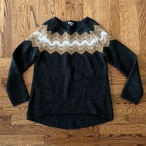 J.Jill womens crew neck sweater dark gray and beige sz. S